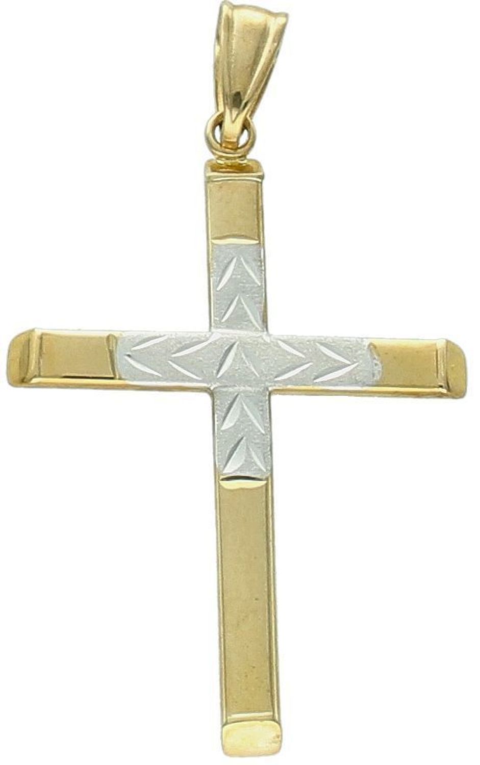 Zawieszka krzyżyk grawerowany z białym złotem ZA 2966 333 Krzyżyk będzie wspaniałą pamiątką i prezentem na różne okazje. W naszej ofercie dostępne są łańcuszki, które 1.jpg